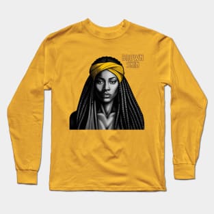 Brown SkinYellow Head Band Long Sleeve T-Shirt